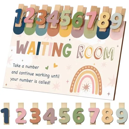 Wooden Boho Classroom Management Waiting Room Clip Chart, Multicolour