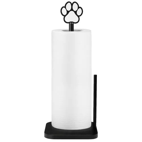 Dog's Paw Paper Towel Holder Farmhouse Dog's Paw Wooden, Black