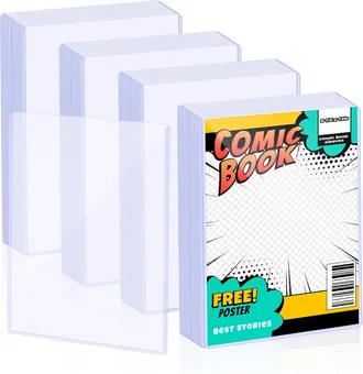 40 Piece Clear Comic Magazine Sleeves Holder, Silver, from our sports & fitness range