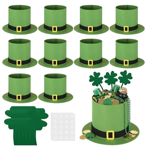 St. Patrick's Day Leprechaun Hat Candy Bucket Set 5 Inch, Green