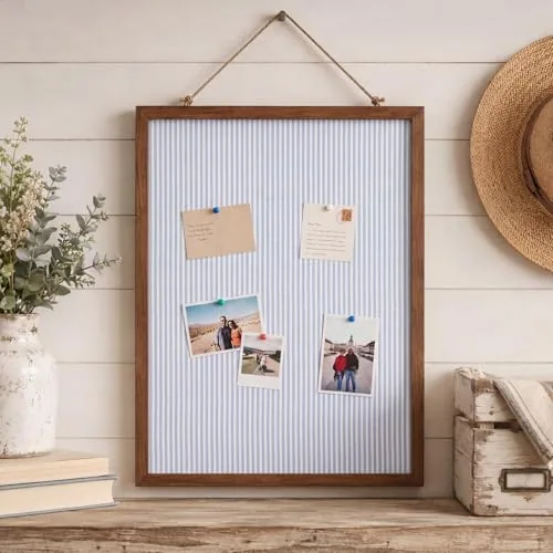 17" x 23" Linen Cork Board, Blue