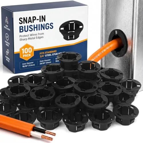 Snap in Bushing 1/2"(13mm) Black Locking Cable Hole