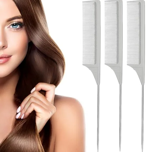 Rat Tail Comb Carbon Fiber, Grey