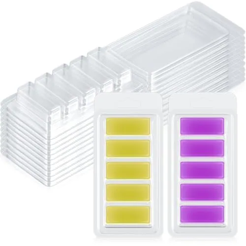 10 Piece 5 Cell Wax Melt Molds Empty Clear Wax Containers Easy to