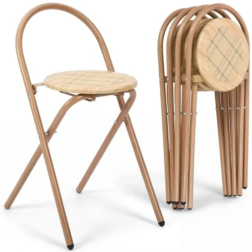 4 Piece Rattan Folding Chairs Set of 4 Rattan Wood Folding Dining