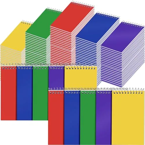 100 Piece Spiral Memo Pads 3x5 Inch 75 Sheets College Ruled Small