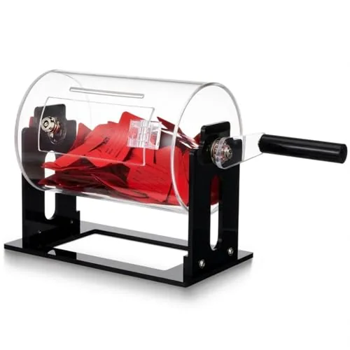 Small Acrylic Raffle Tickets Drum, Black