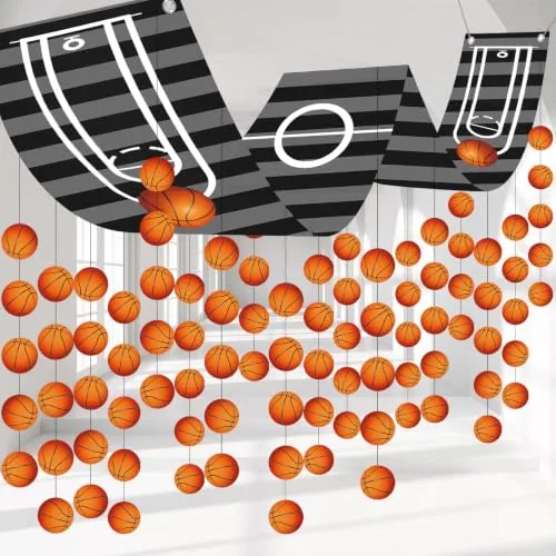 Basketball Party Decorations Sports Hanging Banner, Multicolour