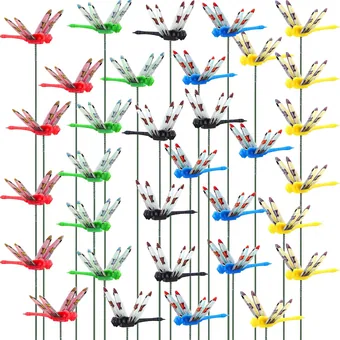 200 Piece 3D Dragonfly Garden Stakes, Red, from our garden & outdoor range