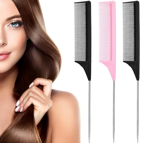 Rat Tail Comb Carbon Fiber, Pink