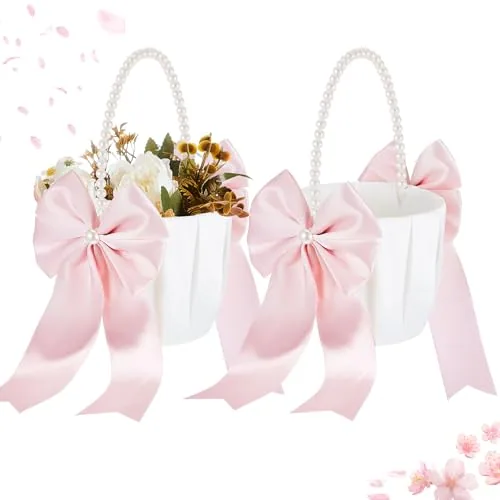 2 Piece Wedding Flower Girl Basket