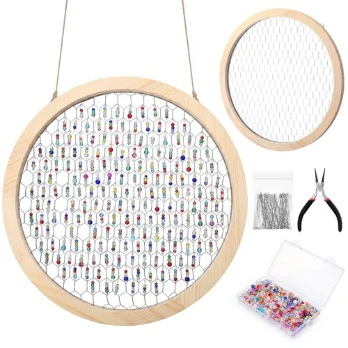 800 Piece Chicken Wire Wooden Frame, Multicolour