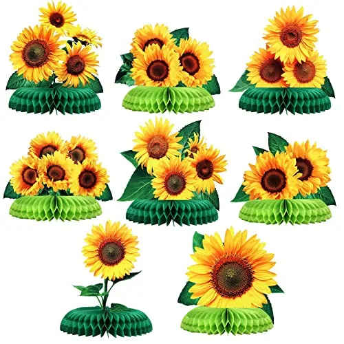 8 Piece Sunflower Party Decorations 3D Large Sunflower Honeycomb