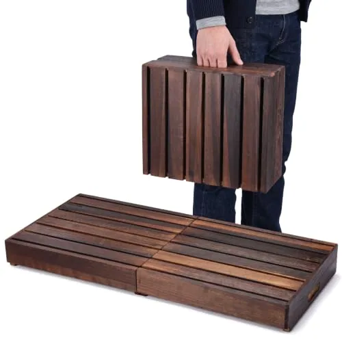 Folding One Step Stool Platform, Wood