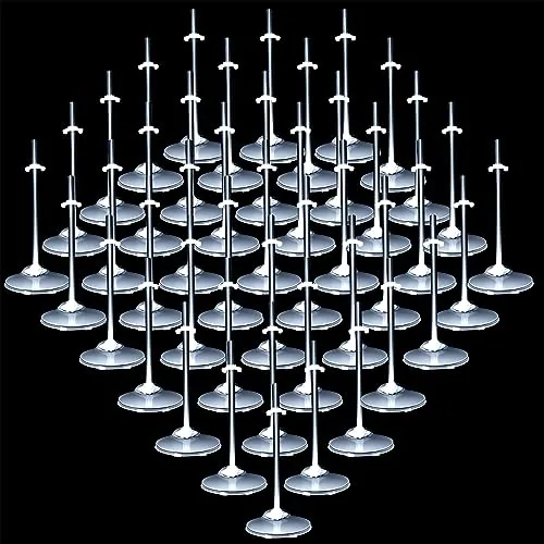 50 Piece Adjustable Doll Stands Display Holders Plastic, Clear