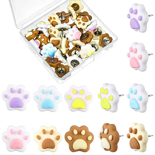 30 Piece Cute Cat Paw Decorative Push Pins Cork Board Decorations