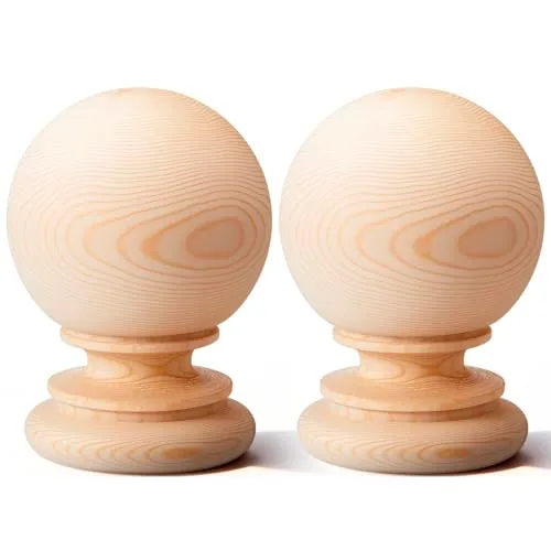 2 Piece 5.5" Large Unfinished Wood Finial