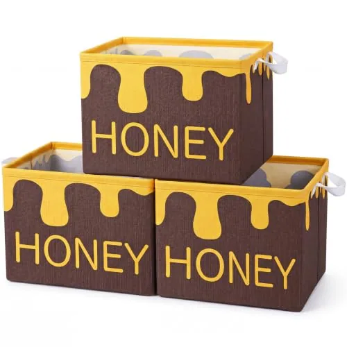 Folding Back to School Cube Storage Bins, Brown