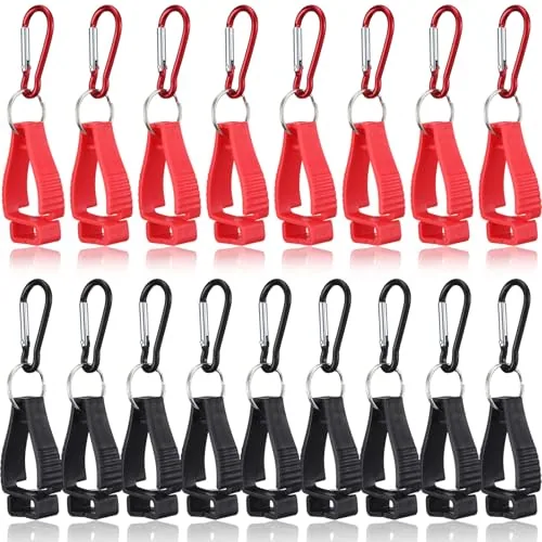 18 Piece Black and Red Glove Holder Clips Bulk