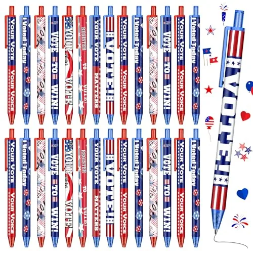120 Piece Vote Pens Bulk 250 Anniversary USA American Flag, Black