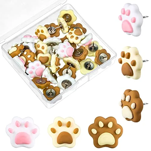 30 Piece Cute Cat Paw Decorative Push Pins Cork Board Decorations