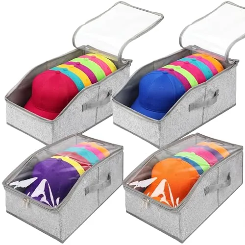 4 Piece Hat Organizer, Clear