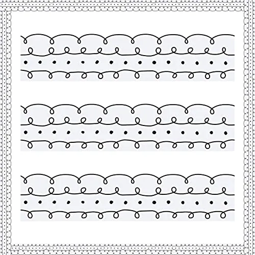 50.5 ft Squiggles and Dots Bulletin Board Border Trim, White